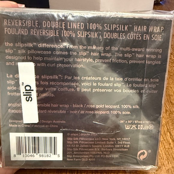 Slip 100% slipsilk reversible double lined  hair wrap new in package never opene - Picture 2 of 3